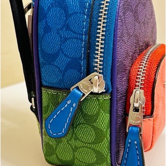 Coach Color block Backpack Keychain/ Bag Charm - Picture 5 of 9